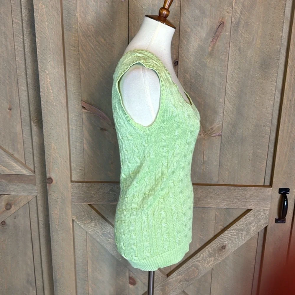 Lauren Ralph Lauren lime green cable knit sweater vest Size Large